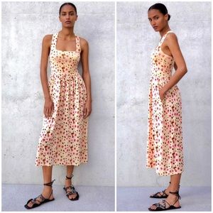 ZARA FLORAL JACQUARD KNIT DRESS 🌺